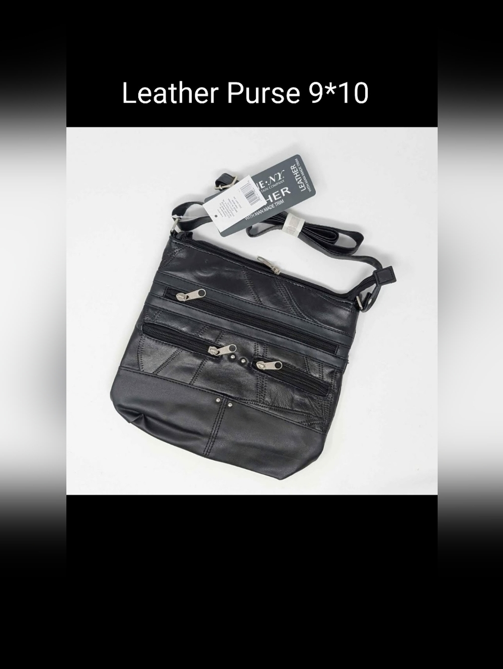 Black Leather Crossbody Bag for Men - Classic Organizer